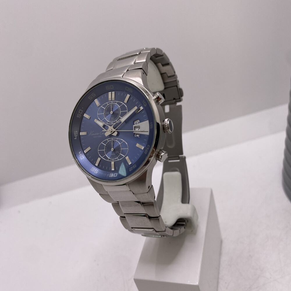 Kenneth Cole New York Mens Blue Dial Watch New Battery - Picture 2 of 4